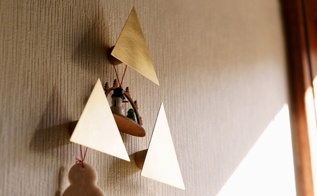 【三角でつくるクリスマスツリー 3個set マグネットVersion】-壁に並べるクリスマスツリー-【018-008】
