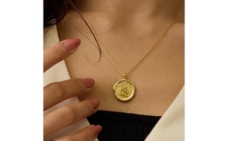 【ギフト対応可】大人のデコルテによく似合う、メルティングコインネックレス（チェーン：45㎝）（カラー：シルバー）【043-010-1-1】ネックレス アクセサリー ジュエリー 上品 お洒落 ギフト プレゼント ラッピング