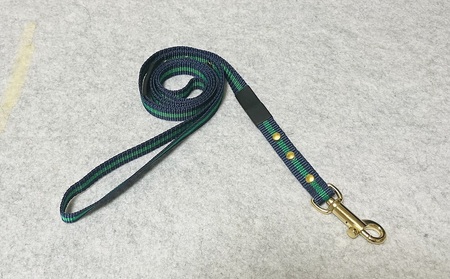 チワワ用カラー（首輪）＆リード(カラー：紺・緑・紺)【001-013】