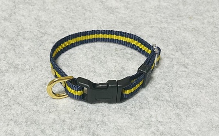 チワワ用カラー（首輪）＆リード(カラー：紺・黄・紺)【001-014】