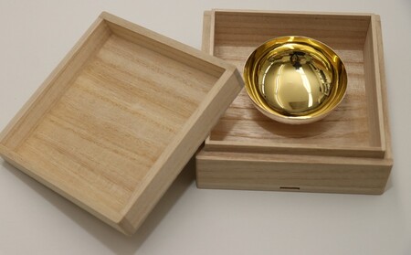 桐箱入り 銀製盃杯(二重がさね)【013-006】