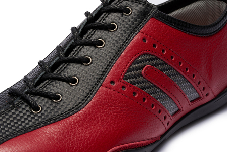 NEGRONI(ネグローニ) サイズ：24.0cm ドライビングシューズ イデアコルサ ネグローニレザー&カーボンファイバー（カラー：レッド）【041-002-4-1】