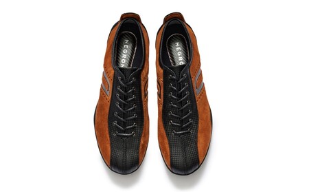 NEGRONI(ネグローニ) サイズ：25.0cm ドライビングシューズ イデアコルサ オイルバーニッシュスエード&カーボンファイバー（カラー：ラストオレンジ）【041-003-2-3】