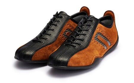 NEGRONI(ネグローニ) サイズ：26.0cm ドライビングシューズ イデアコルサ オイルバーニッシュスエード&カーボンファイバー（カラー：ラストオレンジ）【041-003-2-5】