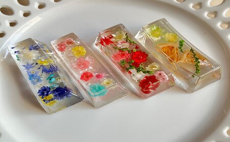 【彩りを食卓に】固まるハーバリウム フラワー箸置き 4個セット【071-004】