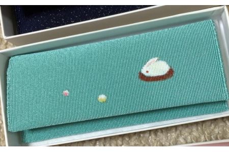 印鑑入れ【手描き友禅】(カラー:水色(うさぎ))【012-002-3】