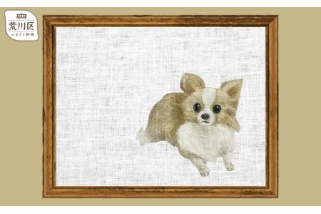 あなたの愛犬・愛猫を描くオリジナル友禅画【手描き友禅】【012-003】