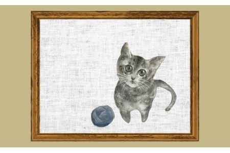 あなたの愛犬・愛猫を描くオリジナル友禅画【手描き友禅】【012-003】