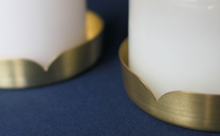 丸えりのキャンドルトレイ - 真鍮のキャンドルホルダー -【018-002】