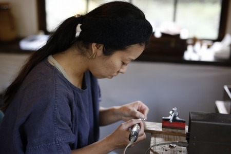 イチョウをモチーフにしたシルバー925製帯留め