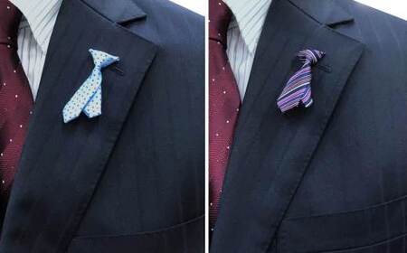 シルク100%のミニネクタイ「ｐ-Ｔｉｅ」2柄セット（ブルー系）