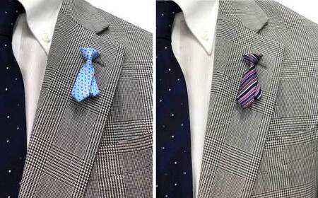 シルク100%のミニネクタイ「ｐ-Ｔｉｅ」2柄セット（ブルー系）