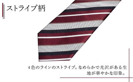 シルク100％で胸元を際立出せる　レッド系ネクタイ３本セット　