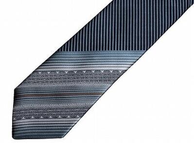 伝統的な意匠を凝らした　江戸文様ネクタイ「青海波に瀧縞」(せいがいはにたきしま)