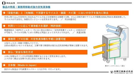 「MIKAZE　業務用移動式強力空気清浄機」　MKZ-MLVD　（HYPERモデル）
