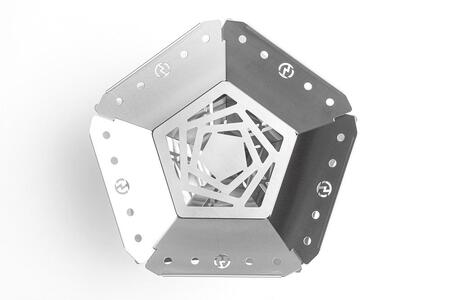 金属材料屋が創る、素材の美しさを生かした焚火台　ステンレスファイヤーピット【FP350】　ロストル＆風防セット