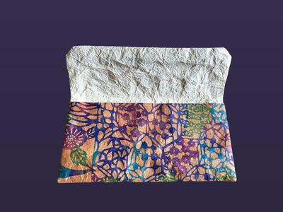 あなた好みにパターンオーダー　手漉き竹和紙を匠の技で染め上げた「お多福ケース(お札入れ)」