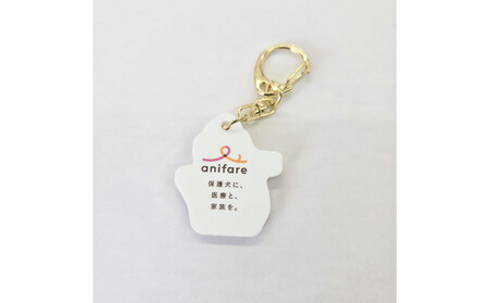 【anifare 「保護犬でもいい」ではなく、「保護犬がいい」と思える社会づくりを応援】 チャリティーキーホルダー(ゴールド)