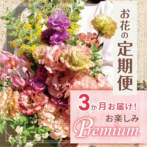お楽しみ！ 3か月お届け お花の定期便「Premium」 |  花 ブーケ タイプ 高さ50cm-55cm 本数20本以上