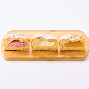 クリームパン6個(カスタード2個、キャラメル2個、フランボワーズ2個)【配送不可地域：離島】【1497075】