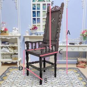 50cm～60cmドール 用ハイバックチェア（黒）