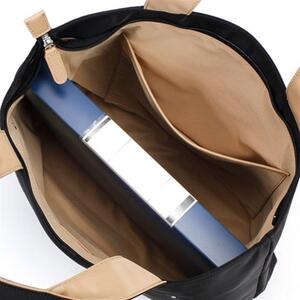 トートバッグ (R-0686) ブラック/カフェオレ〈キタムラ〉