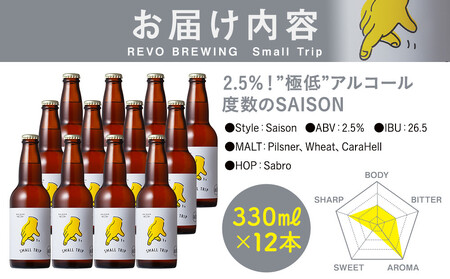 ”極低”アルコール度数2.5%のクラフトビール！ REVO BREWING　SMALL TRIP*12本セット