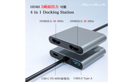 Hanx-Tech USBC 4in1 変換アダプタ