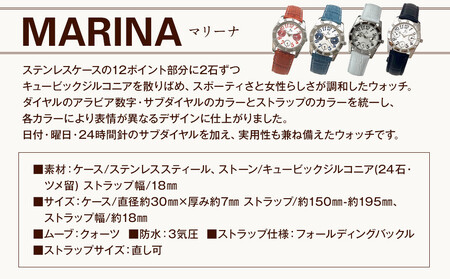 腕時計　MARINA【ダイアル：ホワイト/ストラップ：ブラック】