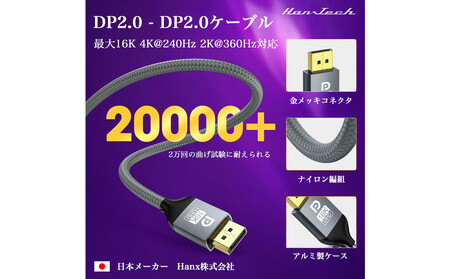 Hanx-Tech DP2.0ケーブル 3m