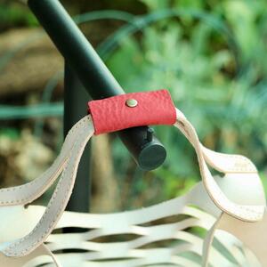 SKLO 持ち手のカラーを選べる！床革のテイクアウトBAG【Red】