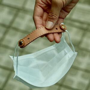 SKLO 首かけタッチペンホルダー+レザーマスクバンド Shortタイプ【Black】