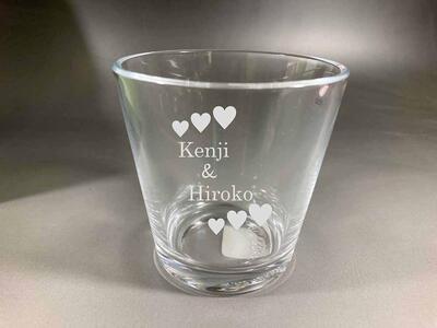 オリジナル名入れおしゃれガラスコップ　2個セット