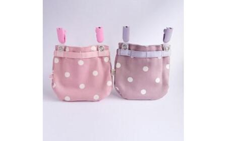 フタなし 移動ポケット 小さめサイズ 水玉２個