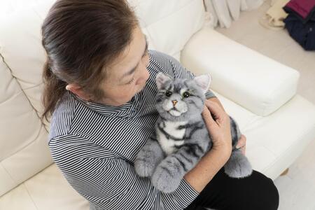 川崎市のロボットメーカーが作る、シニア向けペットの代理ロボット！なでなでねこちゃんEXシリーズ　（アメショー）