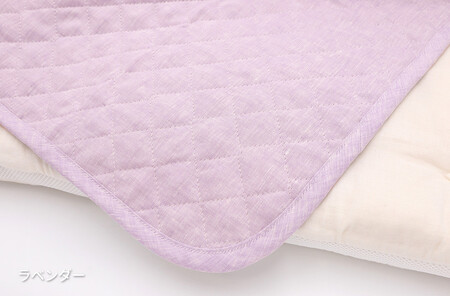 【ラベンダー】麻わた入りフレンチリネン麻敷きパッド　りんね　ベビーサイズ　70×120cm