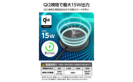 【多摩電子工業株式会社】Qi2対応 マグネット式ワイヤレス急速充電器(スタンド内蔵)【ホワイト】