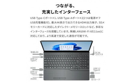 15.6型ノートパソコン FMV WA1-K2 Office/AMD Ryzen 5搭載(FMVWK2A155)