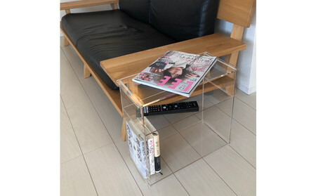 棚付きアクリルサイドテーブル　1台　川崎市自社工場一貫生産品