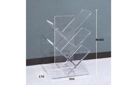 ブックシェルフ アクリル製  1台 川崎市自社工場一貫生産品
