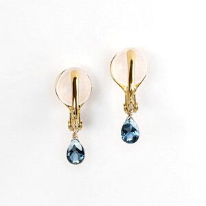 【天然石ジュエリー】ロンドンブルートパーズ Ag ソフトイヤリング