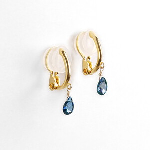 【天然石ジュエリー】ロンドンブルートパーズ Ag ソフトイヤリング