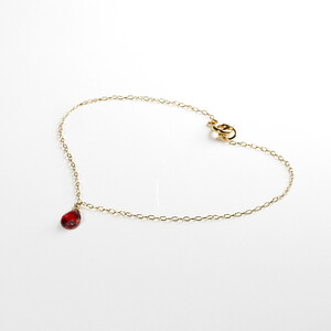 【天然石ジュエリー】ガーネット　k10（10金）ブレスレット