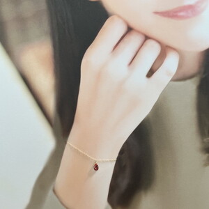 【天然石ジュエリー】ガーネット　k10（10金）ブレスレット