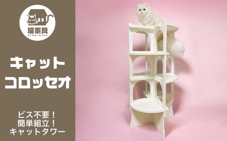 猫家具 キャットファニチャーシリーズ 猫の螺旋階段型タワー『キャットコロッセオ』　※沖縄・離島への配送不可
