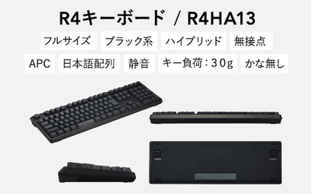 東プレ REALFORCE R4 プロのためのプレミアムキーボード 日本語配列 フルサイズ 30g 黒 (型式：R4HA13)