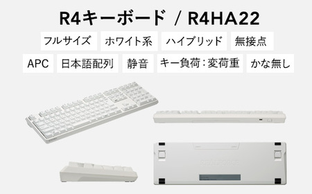 東プレ REALFORCE R4 プロのためのプレミアムキーボード 日本語配列 フルサイズ 変荷重 白 (型式：R4HA22)