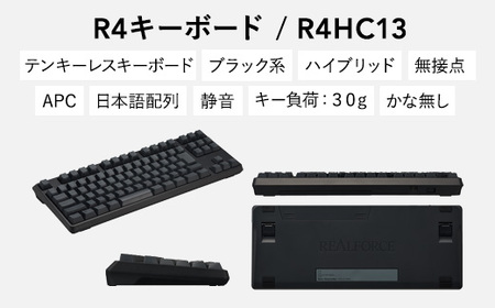 東プレ REALFORCE R4 プロのためのプレミアムキーボード 日本語配列 テンキーレス 30g 黒 (型式:R4HC13)