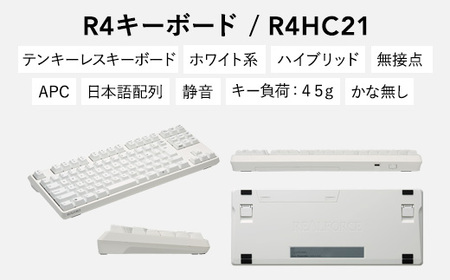 東プレ REALFORCE R4 プロのためのプレミアムキーボード 日本語配列 テンキーレス 45g 白 (型式：R4HC21)