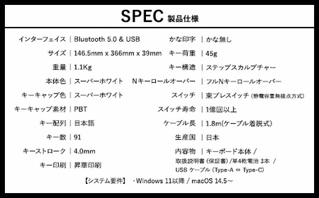 東プレ REALFORCE R4 プロのためのプレミアムキーボード 日本語配列 テンキーレス 45g 白 (型式：R4HC21)